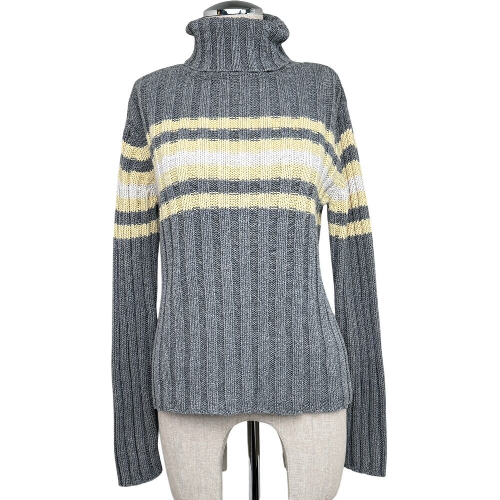 Vtg Aeropostale Chunky Ribbed Knit Turtleneck Sweater XL Preppy 90s Y2K Stripe